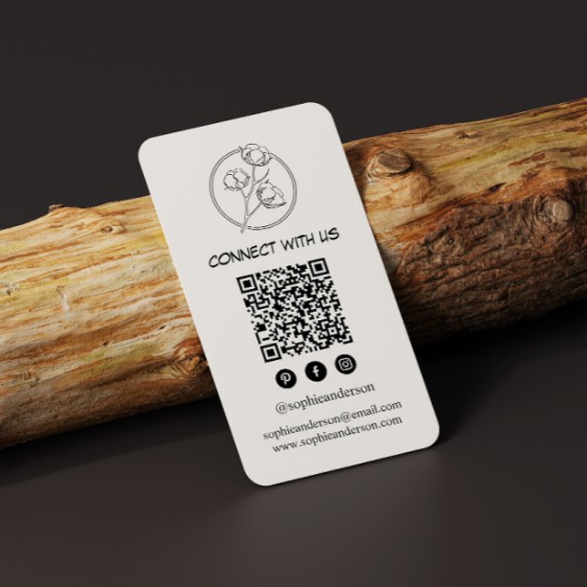 Tarjeta De Visita Limpia marca moderna con código QR (Subido por el creador)