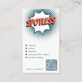 Tarjeta De Visita Limpiador blanco y azul sin foco profesional