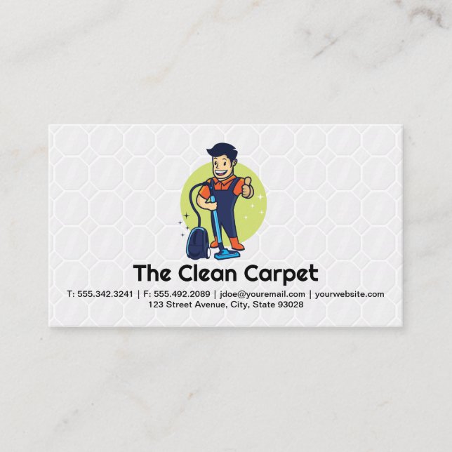 Tarjeta De Visita Limpiador de alfombras | Servicios para el hogar (Anverso)
