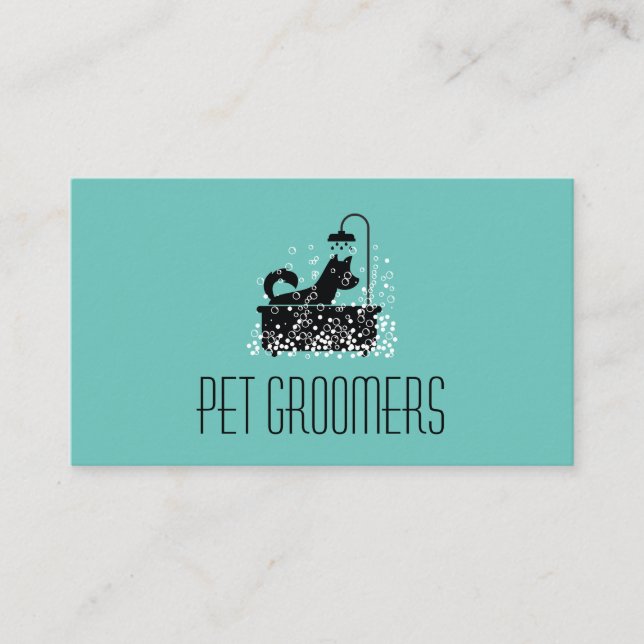 Tarjeta De Visita Limpiador de perros | Mascota Groomer | Servicios  (Anverso)