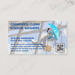 Tarjeta De Visita Limpiador de Ventanas Comercial   Servicios de San