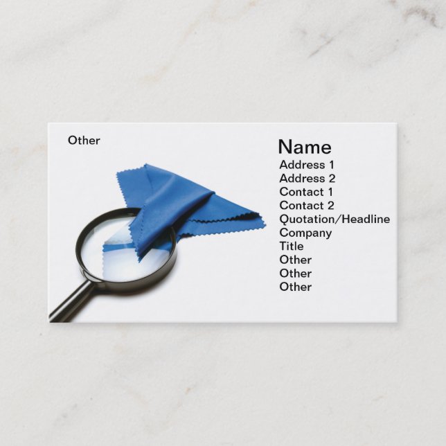 Tarjeta De Visita Limpiador óptico (Anverso)