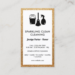 Tarjeta De Visita Limpiador Purpurina Faux Gold