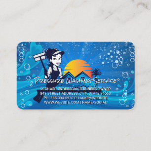 Tarjeta De Visita Limpiadora a presión   Burbujas   Limpiador