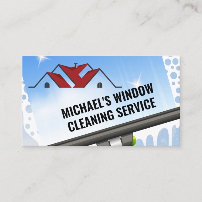 Tarjeta De Visita Limpiadores de ventanas | Squeegee | Servicios de  (Anverso)