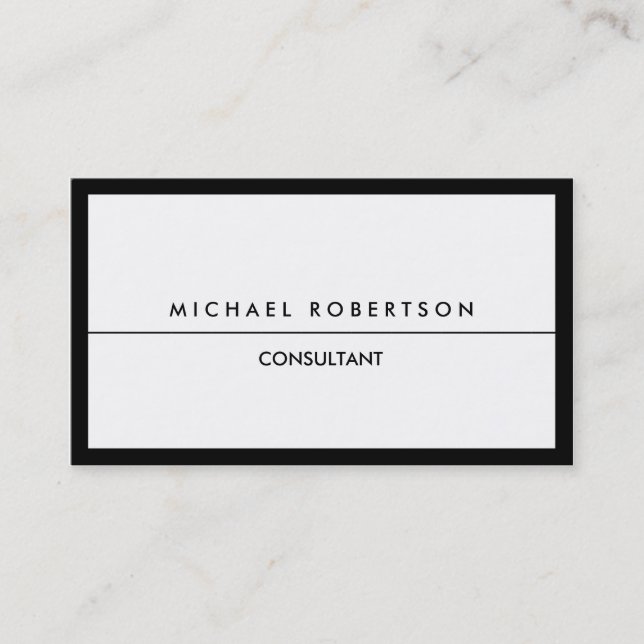 Tarjeta De Visita Limpiar blanco negro diferente (Anverso)