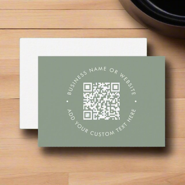 Tarjeta De Visita Limpiar código QR profesional de Sage simple (Subido por el creador)