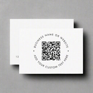 Tarjeta De Visita Limpiar código QR simple promocional en blanco y n
