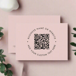 Tarjeta De Visita Limpiar código QR simple promocional Rubor rosa