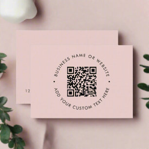 Tarjeta De Visita Limpiar código QR simple promocional Rubor rosa