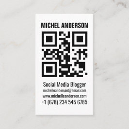 Tarjeta De Visita Limpiar código qr vertical blanco simple