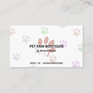 Tarjeta De Visita Limpiar Moda de trazos de Mascota