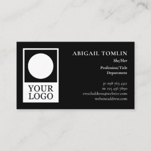 Tarjeta De Visita Limpiar negro tu logotipo y perfil personal a un l