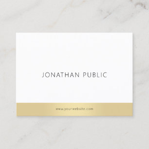 Tarjeta De Visita Limpiar plantilla de moda elegante oro blanco mode