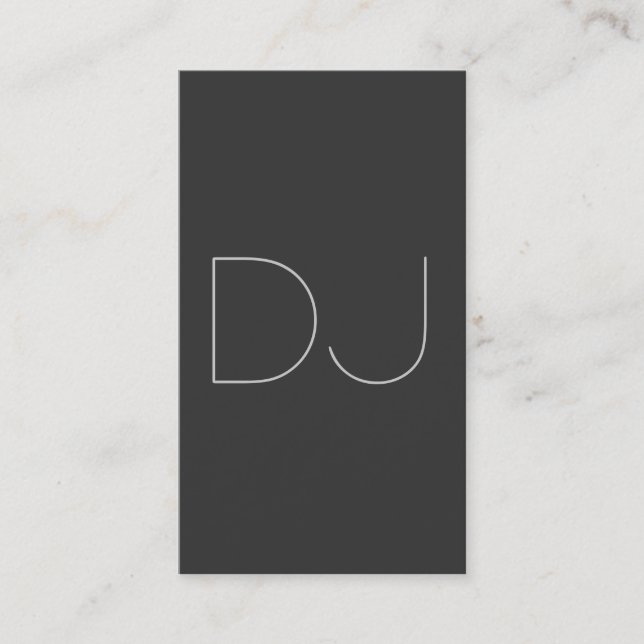 Tarjeta De Visita Limpiar verticalmente gris contemporáneo para DJ (Anverso)