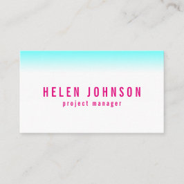 Tarjeta De Visita Limpie la pendiente moderna de la aguamarina y de
