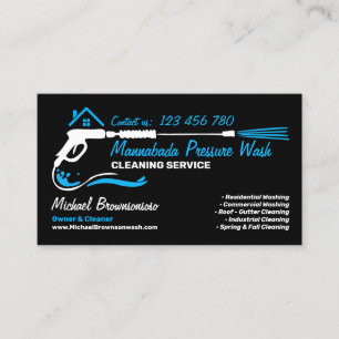 Tarjeta De Visita Limpieza a presión del logotipo de la casa lavado