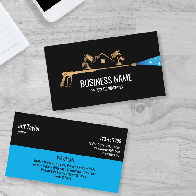 Tarjeta De Visita Limpieza a presión profesional  Poder  Masculino   (Subido por el creador)