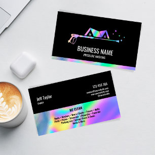Tarjeta De Visita Limpieza a presión profesional Poder Masculino Hol