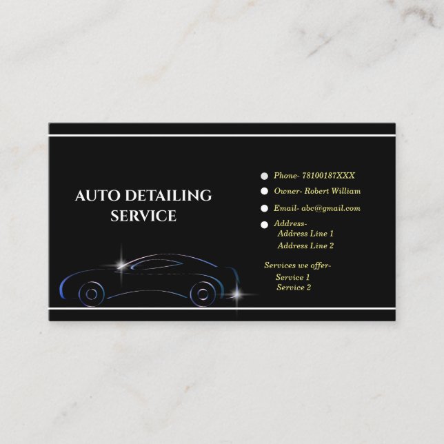 Tarjeta De Visita Limpieza automática de lavado de coches (Anverso)