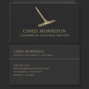 Tarjeta De Visita Limpieza Comercial Black Gold