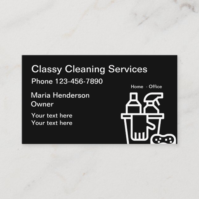 Tarjeta De Visita Limpieza con clase del hogar o de la oficina (Anverso)