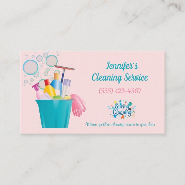 Tarjeta De Visita Limpieza de burbujas Suministros Servicios de limp (Anverso)