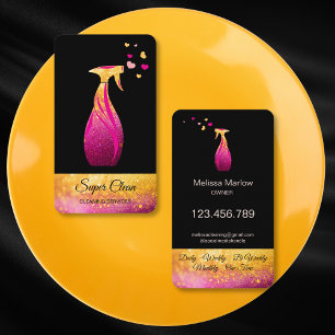 Tarjeta De Visita Limpieza de Casa Corazones Coloridos Doncella Lind