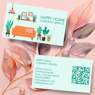 Tarjeta De Visita Limpieza de casa Cuta sala de estar Personalizado