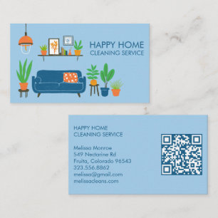 Tarjeta De Visita Limpieza de casa Cuta sala de estar Personalizado 