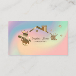 Tarjeta De Visita Limpieza de casa de criada profesional holográfica
