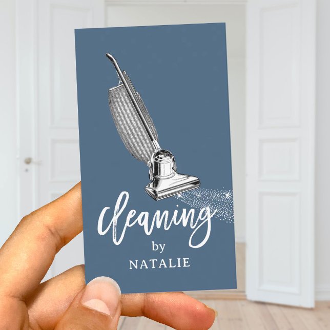 Tarjeta De Visita Limpieza de casa Limpiador de vacío retro Dusty az (Subido por el creador)