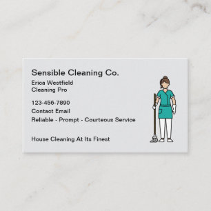 Tarjeta De Visita Limpieza de Casa Moderna Sencilla