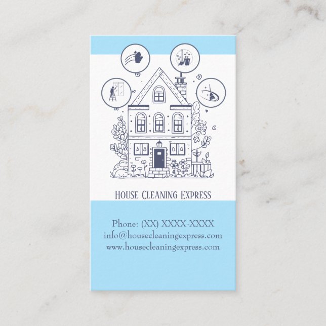 Tarjeta De Visita Limpieza de casa Servicios de casa Encantador coch (Anverso)