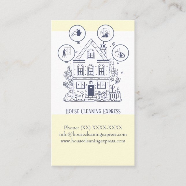 Tarjeta De Visita Limpieza de casa Servicios de casa Encantador coch (Anverso)