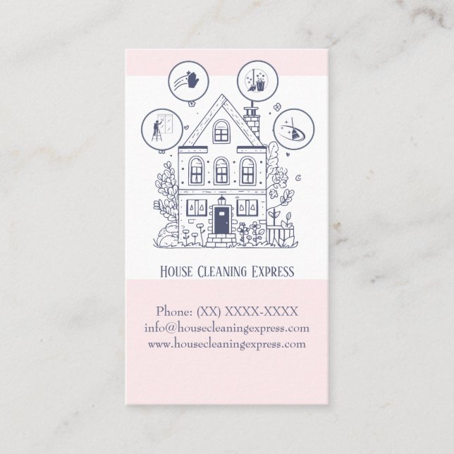Tarjeta De Visita Limpieza de casa Servicios de casa Encantador coch (Anverso)
