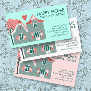 Tarjeta De Visita Limpieza de casa Servicios domésticos encantadore