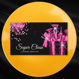 Tarjeta De Visita Limpieza de casas comerciales Girly Pink