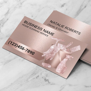 Tarjeta De Visita Limpieza de casas Mantenimiento de casas Rosa mode