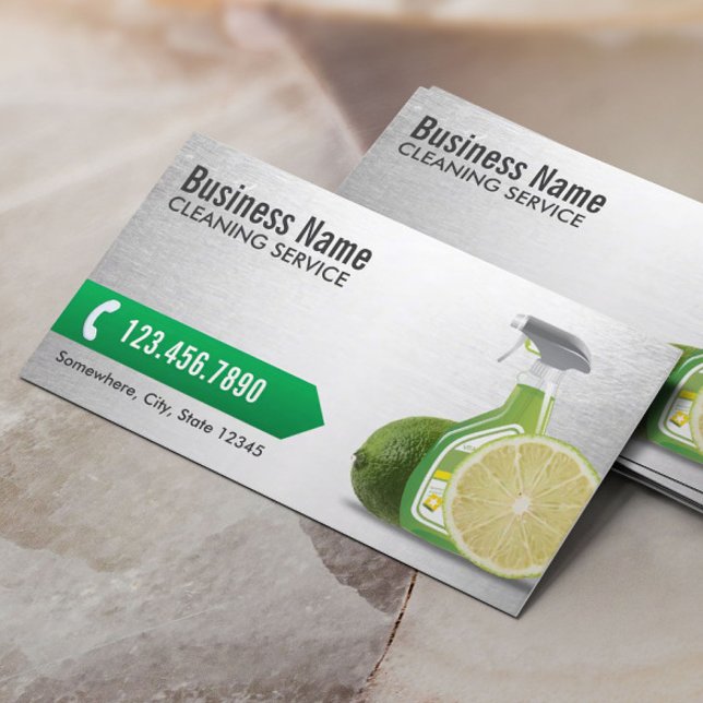 Tarjeta De Visita Limpieza de casas Servicio de doncella de plata (Subido por el creador)