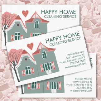 Tarjeta De Visita Limpieza de casas Servicios de casa Encantador Ver