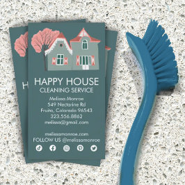 Tarjeta De Visita Limpieza de casas Servicios de hogar Encantadores