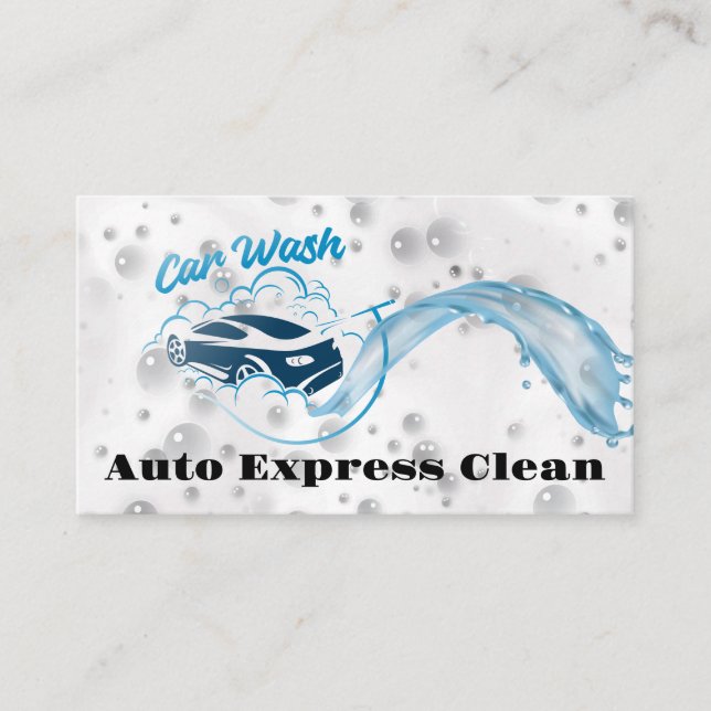 Tarjeta De Visita Limpieza de coches | Jabón y agua (Anverso)