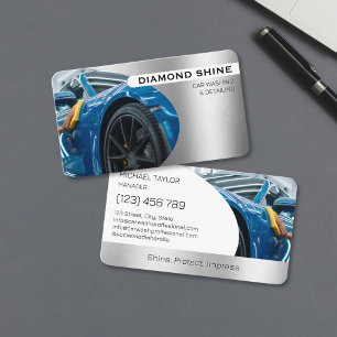 Tarjeta De Visita Limpieza de Detallado de Autos Profesional Moderno