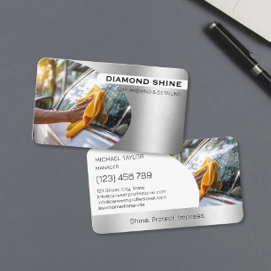 Tarjeta De Visita Limpieza de Detallado de Autos Profesional Moderno
