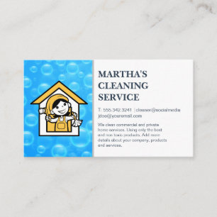 Tarjeta De Visita Limpieza de doncella personalizado   Bichos de jab