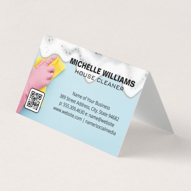 Tarjeta De Visita Limpieza de empleados domésticos | Suds de jabón | (Anverso)