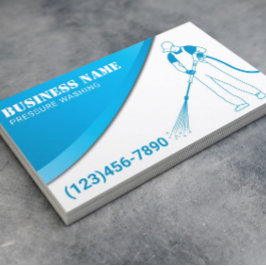 Tarjeta De Visita Limpieza de energía azul con lavado a presión