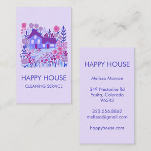 Tarjeta De Visita Limpieza de Hogar Servicios Florales Casa de Campo