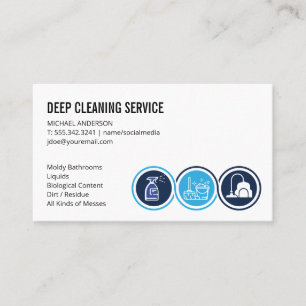 Tarjeta De Visita Limpieza de iconos   Sanitizando servicios